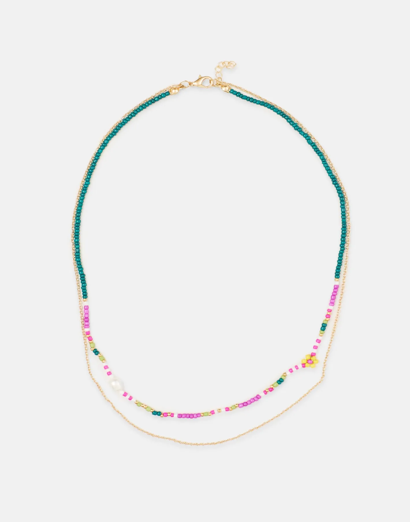 Natura Selection Bisutería^Collar Doble Cadena Beads