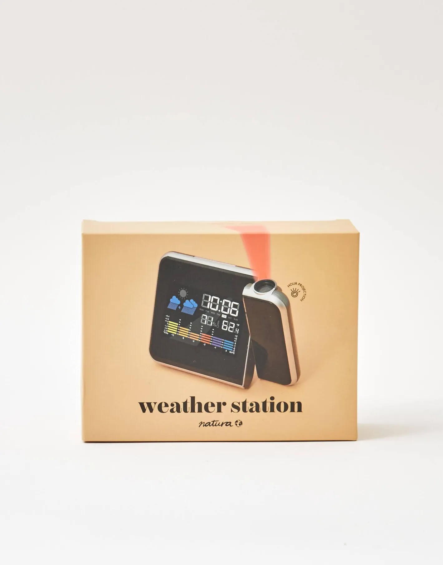 Natura Selection Electrónica Y Gadget^Reloj Despertador Con Estación Meteorológica Y Proyector